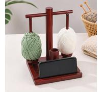 RETROSOHOO Porta filato in legno, doppio avvolgicavo con supporto per cellulare, avvolgitore di lana in legno massiccio per lavorare a maglia e uncinetto, stabile e silenzioso, regalo per lavorare a