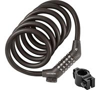 Retrospec Grizzly Plus Cable Bike Combination Lock Combo, Heavy Duty Anti Theft Bicycle Cable Lock, 6 Foot Coiled Cut Resistant Cable with 5 Digit Custom Combination and Mounting Bracket