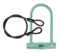 Retrospec Lookout U-Lock - Lucchetto per bicicletta con cavo di sicurezza da 1,2 m, staffa, resistente, antifurto con grillo da 14 mm, design anti-rotazione e sicuro