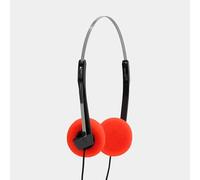 Retrospekt Cuffie on-ear in schiuma retrò - Cuffie on-ear cablate con cuscinetti in schiuma - jack da 3,5 mm per lettori di cassette, walkman, boombox e altro - stile vintage (rosso)