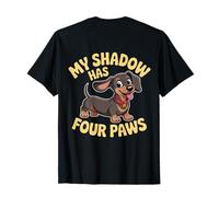 Retrostampato My Shadow Has Four Paws Amante dei Cani My Shadow Paws Maglietta