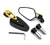 Retrovisore laterale 1 Set 7/8 "22mm Universale Moto Alluminio Vista Posteriore Manubrio End Side Specchi Retrovisori Street Sport Bike(Gold)