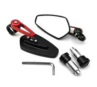 Retrovisore laterale 1 Set 7/8 "22mm Universale Moto Alluminio Vista Posteriore Manubrio End Side Specchi Retrovisori Street Sport Bike(Red)