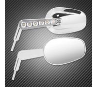 Retrovisore laterale Specchi Retrovisori Laterali Per Moto Specchio Indicatori Di Direzione Cromato Per Harley Per Touring Per Road King Softail Sportster XL883 1200