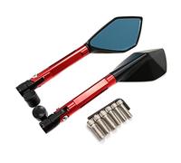 Retrovisore Specchietti Retrovisori Per Moto Per R1 R6 FZ6 Specchietto Retrovisore Laterale Per Manubrio Effetto Ammortizzante Specchietti retrovisori moto(Rosso)