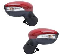 Retrovisore Specchietto Retrovisore Esterno A 6 Fili Per Ford Per Fiesta 2008-2012 Laterale Riscaldato Illuminato Rosso Magico ESC Specchio(1 paio)