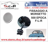 RETROVISORE TONDO CROMATO PER FIAT 500 EPOCA FISSAGGIO A MORSETTO TUTTI MODELLI