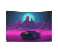 Retrowave - Bandiera con immagini da 0,9 x 1,5 m, non sbiadisce, bandiera di benvenuto da giardino, cortile, casa, cartello decorativo per interni ed esterni, decorazione per la casa