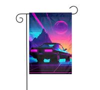 Retrowave - Bandiera da giardino su entrambi i lati, 30,5 x 45,7 cm, bandiere per decorazioni all'aperto e vacanze, resistente bandiera da cortile