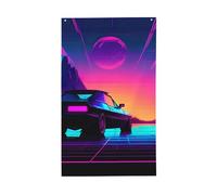 Retrowave - Bandiera decorativa per esterni, decorazione per interni
