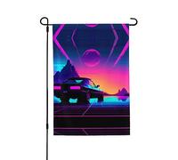 Retrowave - Bandiere per finestre su entrambi i lati, piccole bandiere per finestre, 71,1 x 101,6 cm, per cucina e sala da pranzo