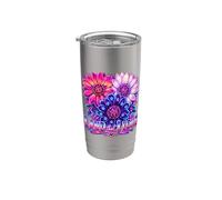 Retrowave Patriotic Flower Land that I love Synthwave Floral Bicchiere termico in acciaio inox doppia parete