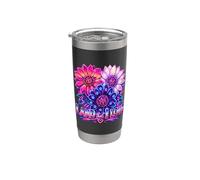 Retrowave Patriotic Flower Land that I love Synthwave Floral Bicchiere termico in acciaio inox doppia parete