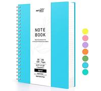 RETTACY Blocco note formato A4, quaderni a spirale, 300 fogli/150 pagine per scrivere, 100 g/m², carta a righe universitarie, copertina rigida in PVC, 21,5 x 27,9 cm, colore: blu