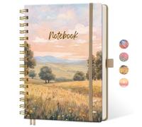 RETTACY Lined Journal Notebook, 160 Pages, A5 Medium Size (5.7'' x 8.3''), for Men & Women, Journaling, Writing, Work & Office, Hardcover, 100 GSM Thick Paper (Sunset Meadow)