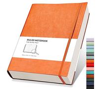 RETTACY Quaderno a righe, formato A4, copertina morbida, 320 pagine, arancione