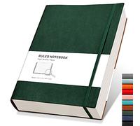 RETTACY - Quaderno A4 a righe - Diario spesso con 320 pagine numerate, 1 tasca posteriore e morbida copertina di alta qualità per donne e uomini in ufficio o a scuola, 21,5 x 27,9 cm