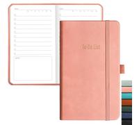 RETTACY Quaderno Lista delle Cose da Fare - Agenda Tascabile Lista delle Cose da Fare NotePad con 192 Pagine, Portapenne, Tasca Posteriore, per Donne Uomini Lavoro Ufficio Viaggi 9,4 x 16,8cm - Rosa