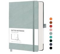 RETTACY Taccuino a pois formato A5, a pois, con 320 pagine numerate, per donne e uomini in ufficio o a scuola, 14,5 x 21 cm, grigio blu