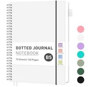 RETTACY Taccuino B5 con puntini, Bullet Dot Journal, leggero, 70 fogli/140 pagine per scrivere, 100 g/mq, in PVC, per donne, uomini, lavoro, ufficio, 19,3 x 25,4 cm, trasparente