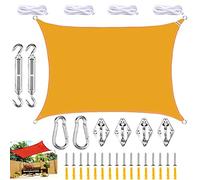 Rettangle Garden Sun Shade Sail Canopy Waterproof Awning with 98% UV Block and Fixing Kit Large Outdoor Patio Beach Shade Sail