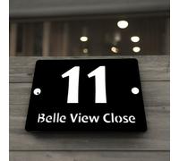 Rettangolare Casa Numero & Strada Nome Segni / Placche Custom Colori Misure