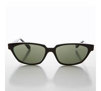 Rettangolare Corno Cerchio Unisex Vintage Sole Nero / Lente Verde - Abbot