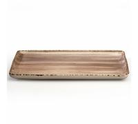 Rettangolare in GRES Alta Cucina 35x23 cm lavabile in lavastoviglie, adatto al microonde decoro sotto smalto colore Grigio Cumino marrone