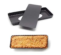 Rettangolare Stampo Crostata, Stampo Rettangolare per Crostata, Stampo Crostata Rettangolare, Teglia per Crostate Rettangolare, Teglia Rettangolare Antiaderente Crostata, - Nero - 36,5 x15x 3cm