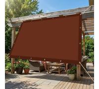 Rettangolare Tenda a Vela 1.3 x 4 m Protección Rayos UV Tenda da Sole Impermeabile Resistente Alle Intemperie per Giardino, Prato, Vita All'Aperto, Rosso Ruggine