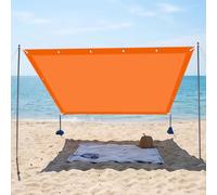Rettangolare Tenda a Vela 225 x 225 cm Protección Rayos UV Tende da Sole Resistente Alle Intemperie per Giardino, Prato, Vita All'Aperto, Arancione