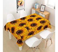 Rettangolare Tovaglia in Poliestere, Treers Copritavolo Lavabile Impermeabile Antipolvere Tovaglia con 3D Girasole Stampa per Cucina Giardino Festa Picnic Decorazione Tavolo (Fioritura,100x140cm)