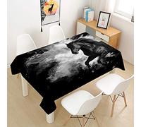 Rettangolare Tovaglia in Poliestere, Treers Copritavolo Lavabile Impermeabile Antipolvere Tovaglia con 3D Cavallo Animale Stampa per Cucina Giardino Festa Decorazione Tavolo (Acqua,90x90cm)