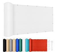 Rettangolare Vela Ombreggiante 80 x 840 cm, Traspirante, Permeabile, Protezione Solare, Tenda a Vela Rettangolare per Giardino, Terrazzo, Balcone, Patio, Bianco