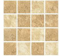 Rettangolo Adesivi per Piastrelle da Cucina, Hiser Marmo 3D Mosaico Stampa Impermeabile Adesivo da Parete Formato Autoadesivo Decorativo per Bagno Decorazioni, 10x10cm (Cachi,10Pezzi)