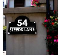 Rettangolo Arrotondata Top Casa Numero & Strada Nome Segni / Placche, Su Colori