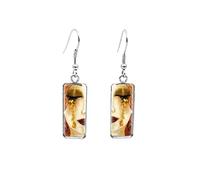 Rettangolo Freya's Tears Gustav Klimt Art Print Orecchini pendenti con finitura argento