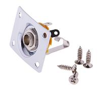 Rettangolo Uscita Jack Piastra Socket Viti per Chitarra Elettrica Basso - Argento
