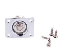 Rettangolo Uscita Jack Piastra Socket Viti per Chitarra Elettrica Basso - Argento