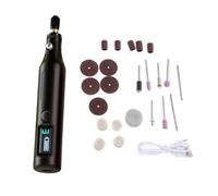 Rettificatrice elettrica digitale in miniatura Set di incisori portatili per artigiani Riparazione di modelli di lucidatura del metallo Intaglio 25x Set di rettifica