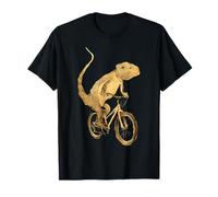 Rettile animale domestico con geco lucertola drago barbuto su una bicicletta Maglietta
