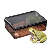 Rettile Mini terrario - Stackable 12"x8"x6" Clear Enclosure with Magnetic Lid & Mesh Ventilation, Escape-Proof PC Habitat Box For Lizards, Snakes, Spiders & Small Pets