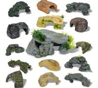 Rettili Riparo Grotta Resina Crogiolarsi Piattaforma Pesce Hideouts Fishtanks