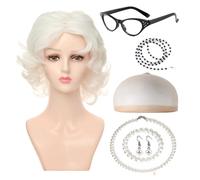 RETUOLWAG 100 Days Of School Cosplay Costumi Set Bambini Vecchia Signora Costume Accessorys Perle Collana Occhiali Orecchini Stampelle Regali