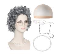 RETUOLWAG 100 Days Of School Cosplay Costumi Set Bambini Vecchia Signora Costume Accessorys Perle Collana Occhiali Orecchini Stampelle Regali
