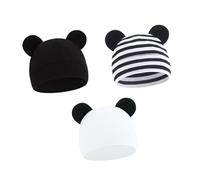 RETUOLWAG 3pcs Baby Bonnet Caps Crochet Knit Ear Pattern Caldo Cotone Cappello per Neonati 0-3M Inverno Traspirante Neonato Caps, Set B., Taglia unica