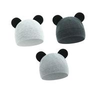 RETUOLWAG 3pcs Baby Bonnet Caps Crochet Knit Ear Pattern Caldo Cotone Cappello per Neonati 0-3M Inverno Traspirante Neonato Caps, Set H., Taglia unica
