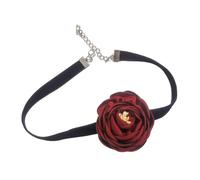 RETUOLWAG Collana girocollo vintage con fiore grande rosa ampia morbida nera velluto collane per le donne catena clavicola gioielli dichiarazione