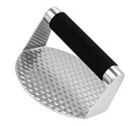 RETUOLWAG Pressa per carne rotonda per appiattire uniformemente la lavastoviglie, manico ergonomico per hamburger, schiacciapatate, strumento per appiattire le carni in acciaio inox e silicone