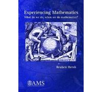 Reuben Hersh Experiencing Mathematics (Tascabile) Monograph Books